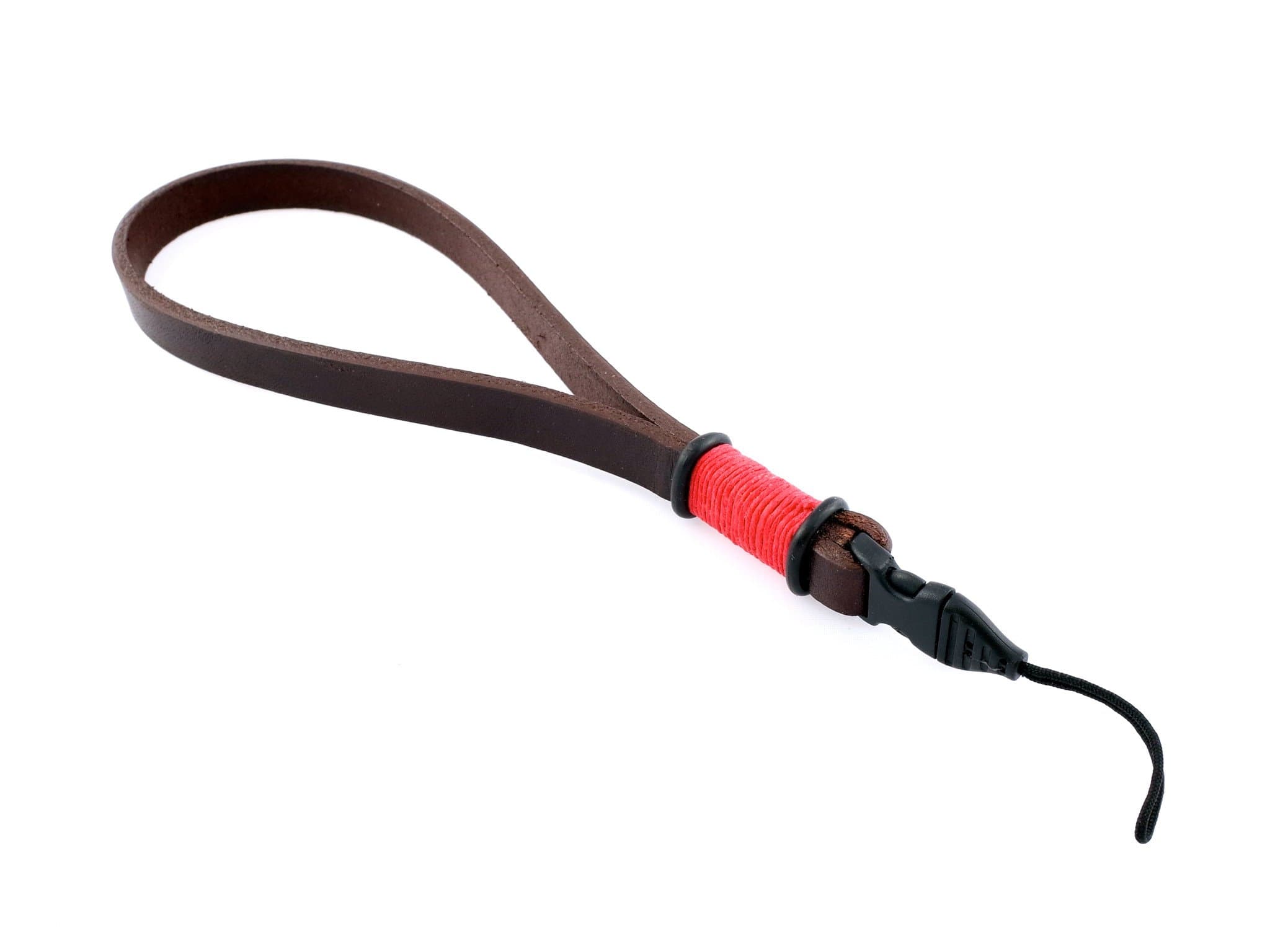 Quick Release Leather Camera Wrist Strap — Brown/Red — by E3 Supply Co.