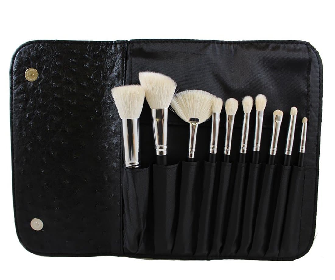 Morphe 10 Piece Deluxe Brush Set w/ Ostrich Skin Snap Case -Set 692 by Morphe Brushes