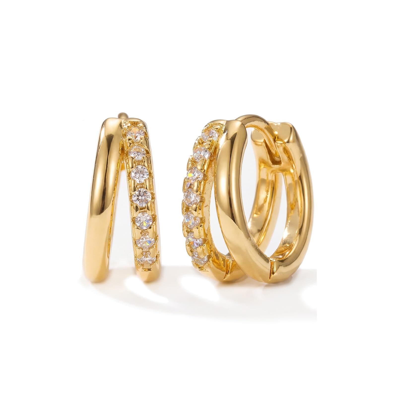 Gold Hoop Earrings for Women,14K Gold Plated Huggie Hoop Earrings for Gift