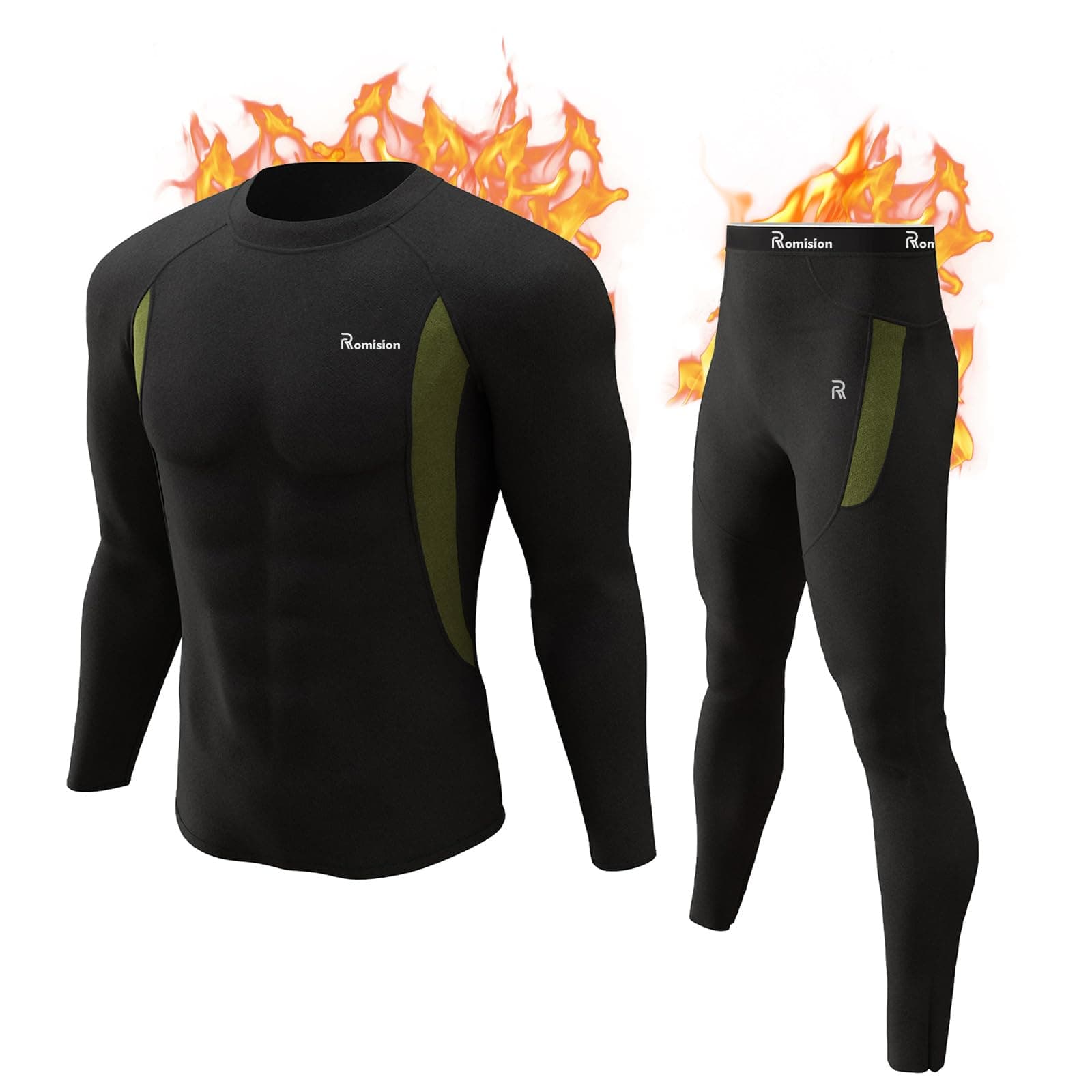 Thermal Underwear for Men Long Johns Base Layer Fleece Lined Top and Bottom Set for Cold Weather