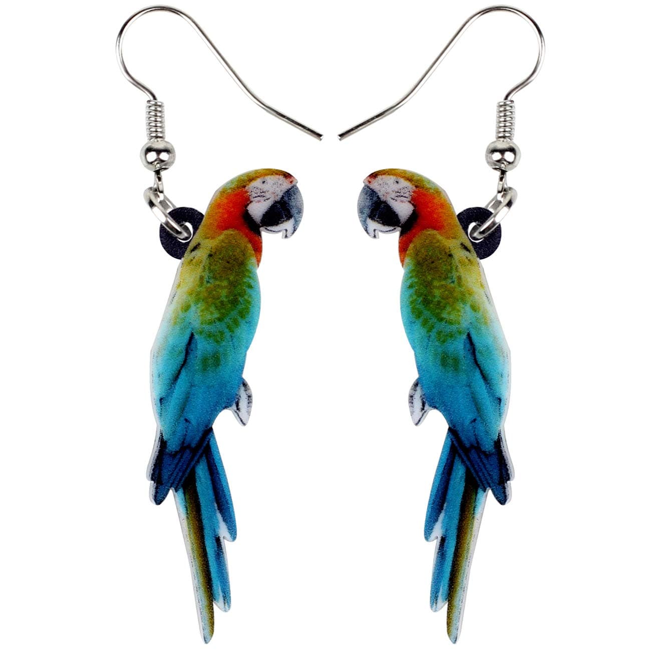 NEWEI Acrylic Cute Macaw Parrot Bird Earrings Dangle For Women Animals Jewelry Gifts Charms Hawaii Accessories