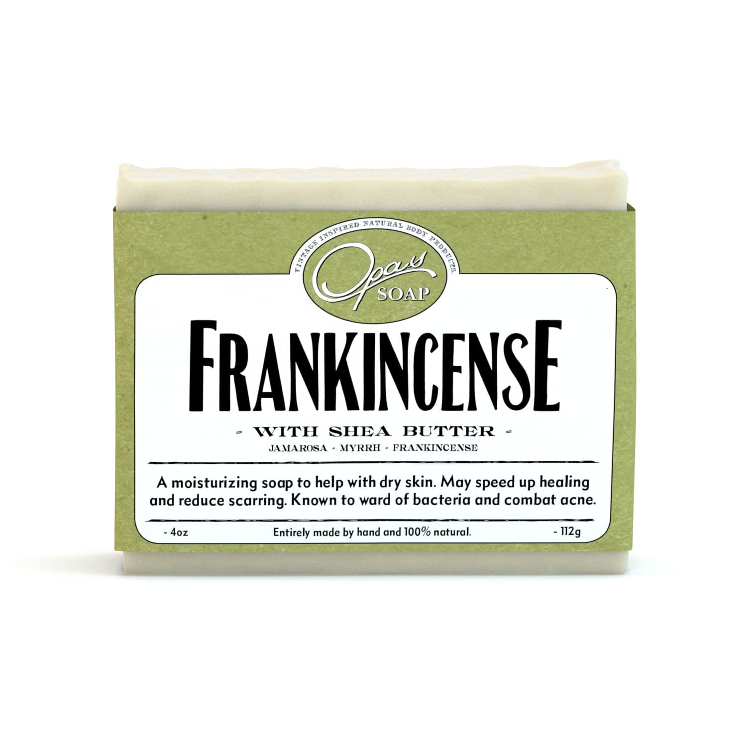 Frankincense Soap, 100% Pure, Wild Harvested, Made with SHEA BUTTER, Moisturizing, Anti-aging, cleansing