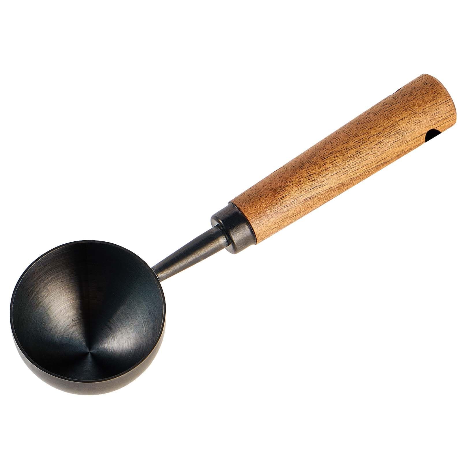 Coffee Scoop For Ground Coffee,Coffee Beans And Tea,10g-Measuring Tablespoon-304 Stainless Steel Coffee Spoon With Nature Walnut wood Handle,Unique Size,Black