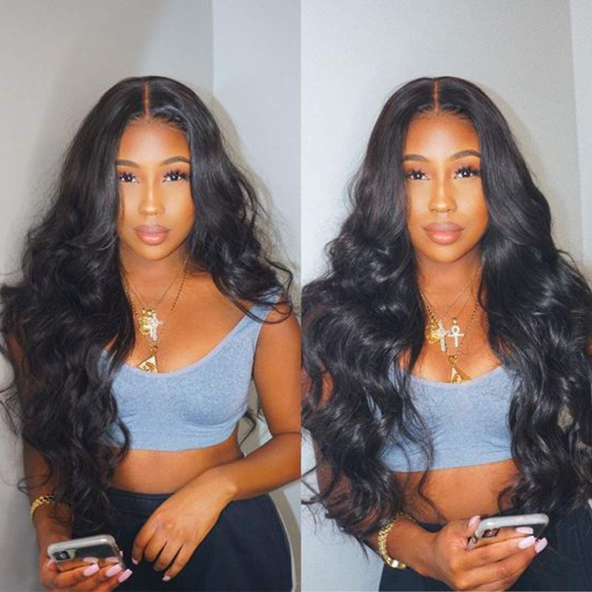 Youth Hair Peruvian Body Wave Bundles with Closure 100% Unprocessed Virgin Human Hair 3 Bundles with Lace Closure Body Wave Natural Color Hair Extensions (16" 18" 20"+14")