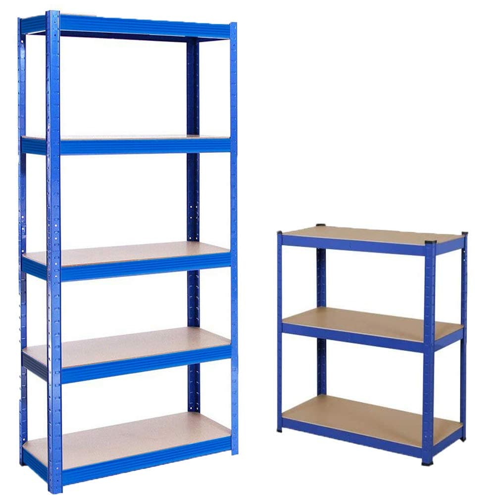 ANSIMIDAGarage Shelving Units,150cm x 70cm x 30cm | Heavy Duty Racking Shelves for Storage - 5 Bay, 5 Tier (175KG Per Shelf), 875KG Capacity | For Workshop, Shed, Office, Blue