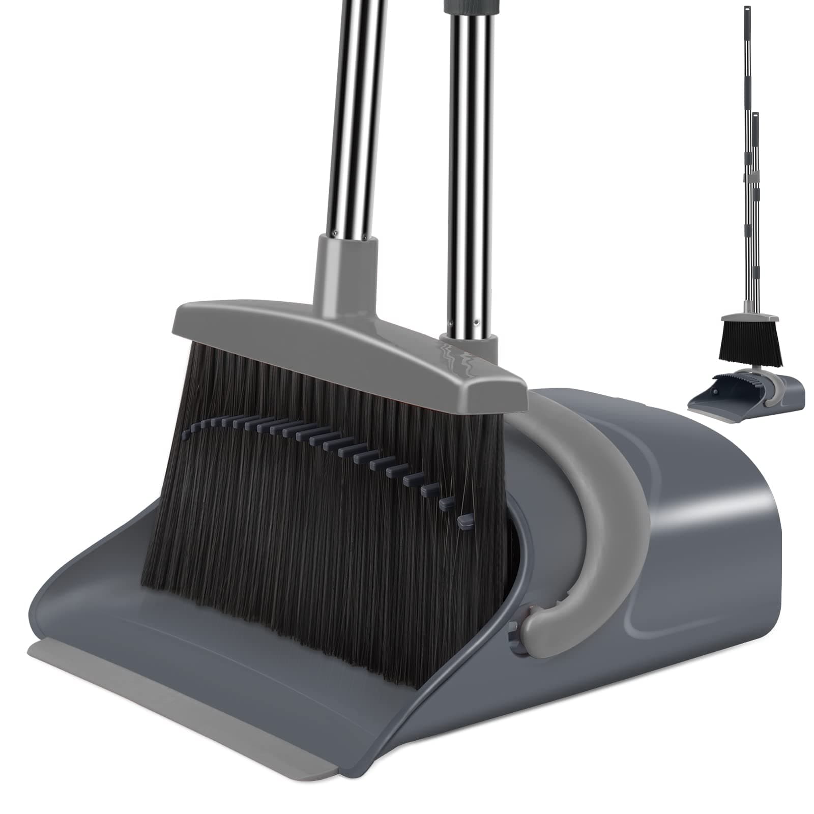 Gray Broom Dustpan Set
