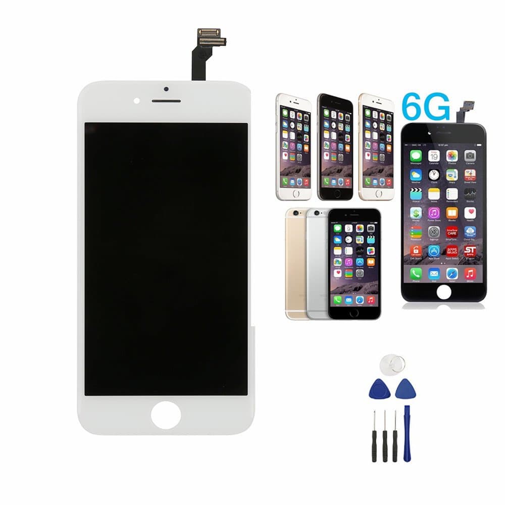 LCD Touch Screen Digitizer Frame Assembly Full Set LCD Touch Screen Replacement for iPhone 6(4.7inch) (white)