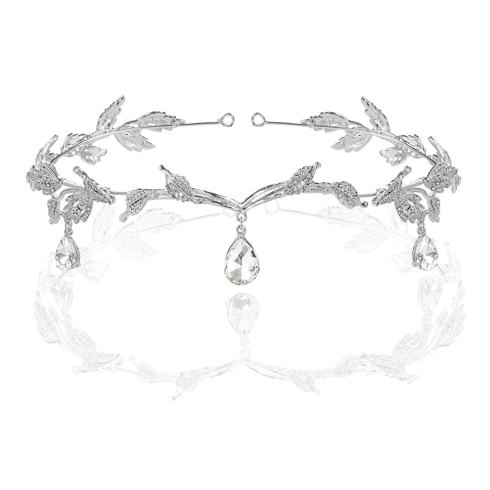 Women Wedding Bridal Bridesmaid Beaded Forehead Band Dangle Rhinestone Austrian Crystal Headband Headpiece