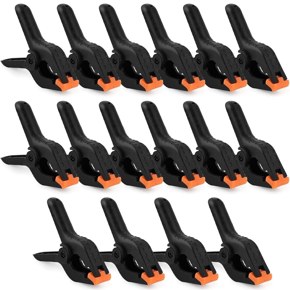 16 Pieces 4 Inch Nylon Spring Clamps Heavy Duty Spring Clips Clamps Plastic Heavy Duty Spring Clips Strong Grip Clips Backdrop Clamps for Crafts, Woodworking, Photography Studios, Outdoor