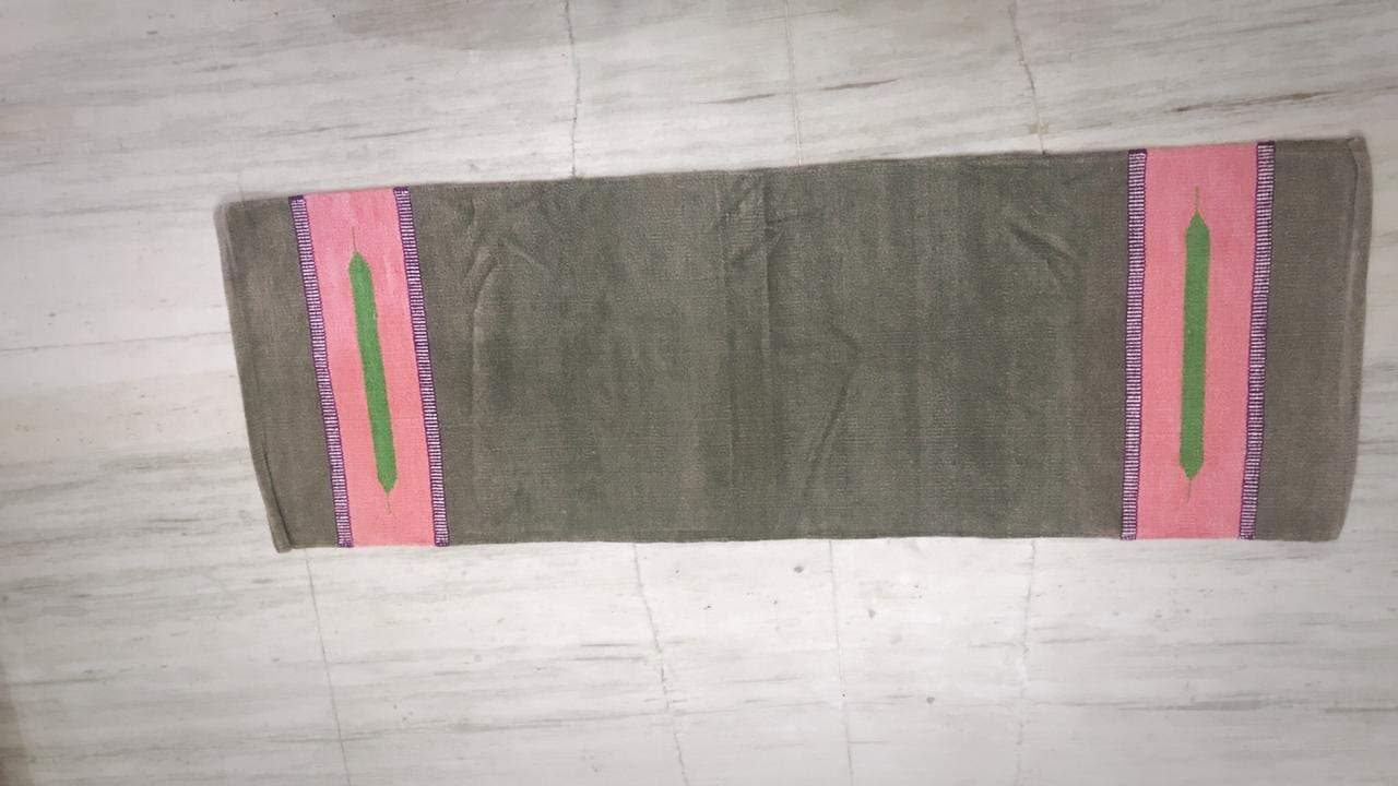 Kritarth Handicrafts Cotton Yoga Mat/Meditation Mat For Exercise 5mm Thick, Anti Skid-184X64cm