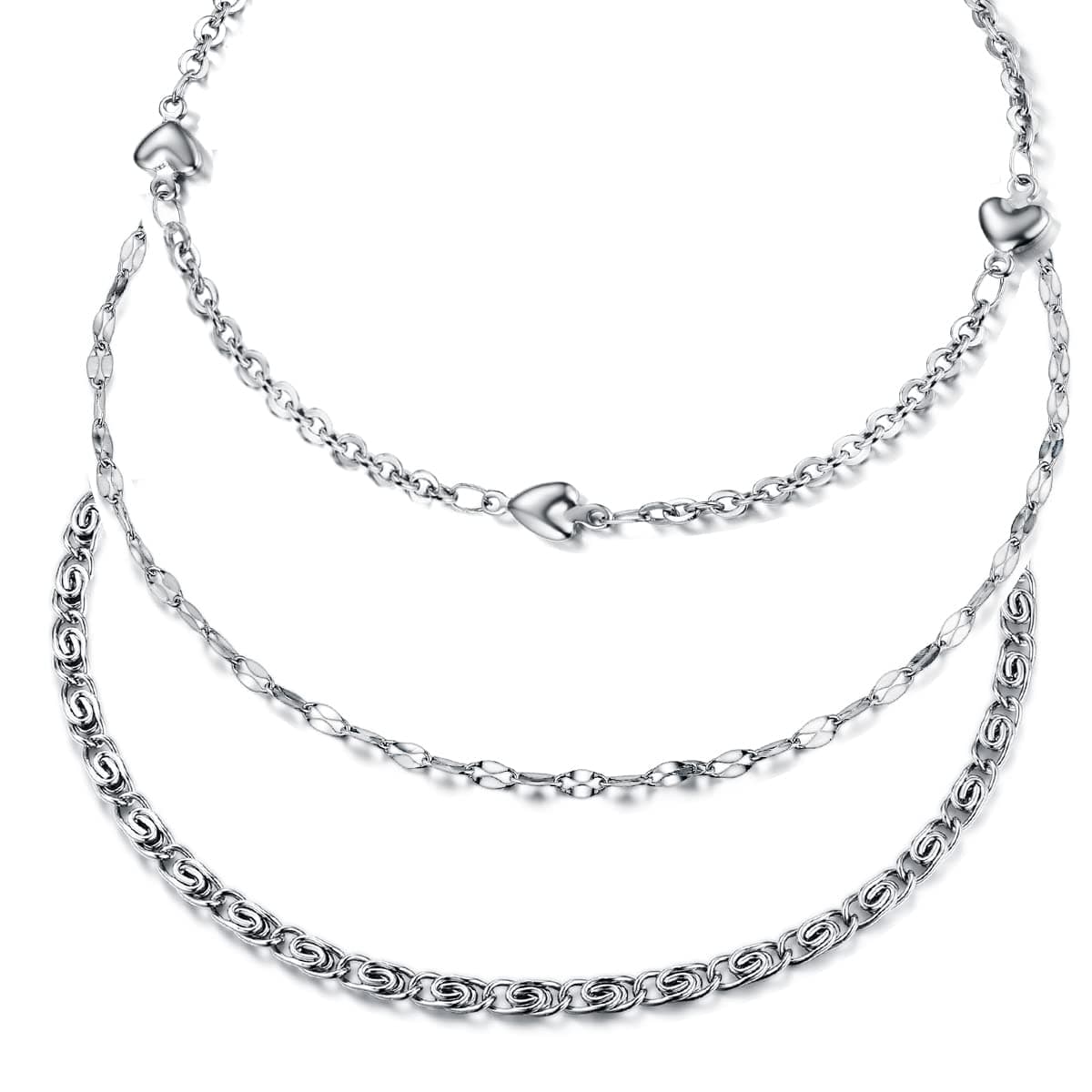 Ankle Bracelet for Women, Stainless Steel Anklets Set 8.2"+2" Adjustable Waterproof Foot Chain Jewelry Gift