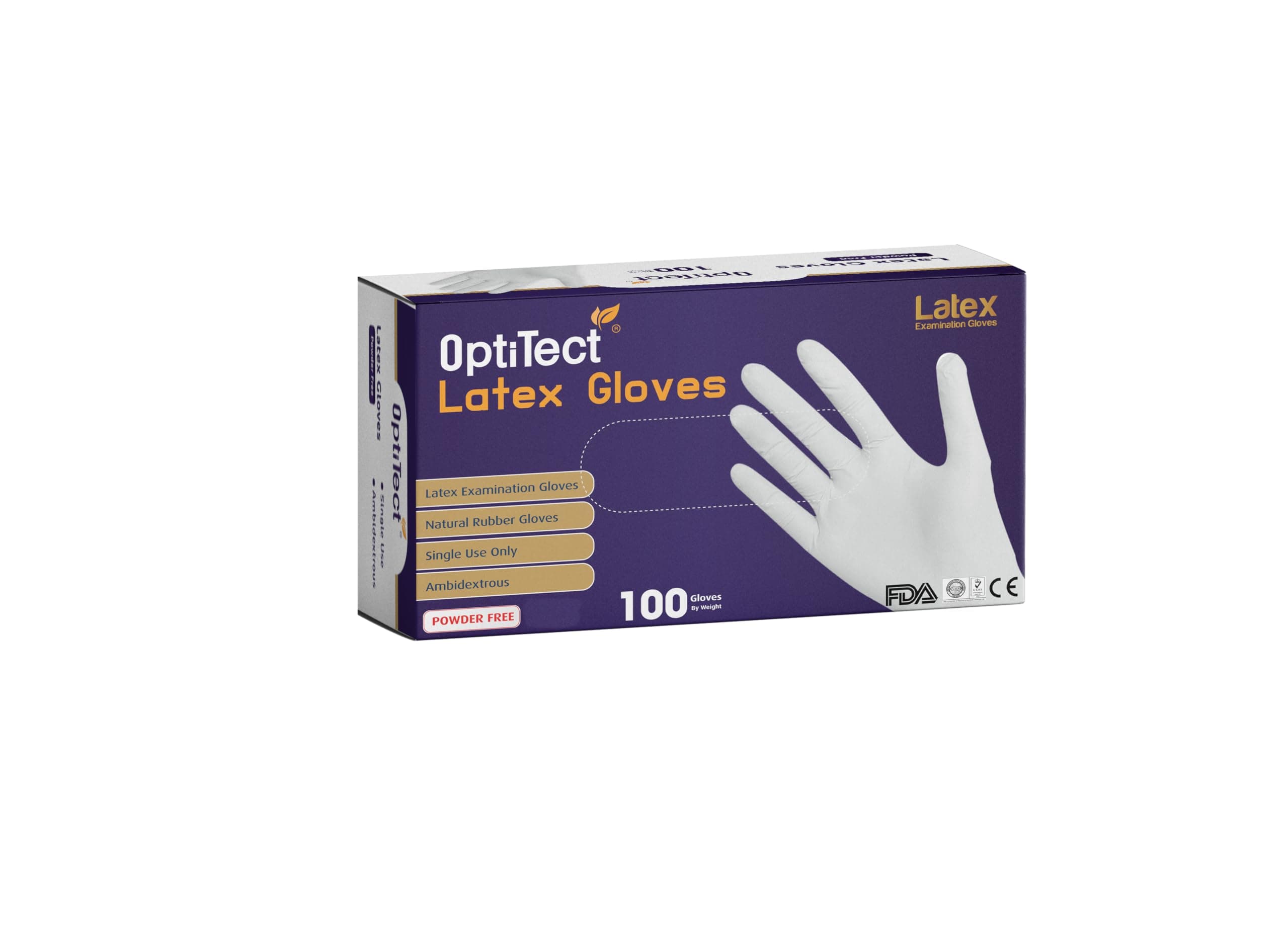 Disposable Latex Gloves Powder Free - Ultra Strong Gloves - Ideal for HealthCare, Home, Cleaning, and Food Preparation purposes