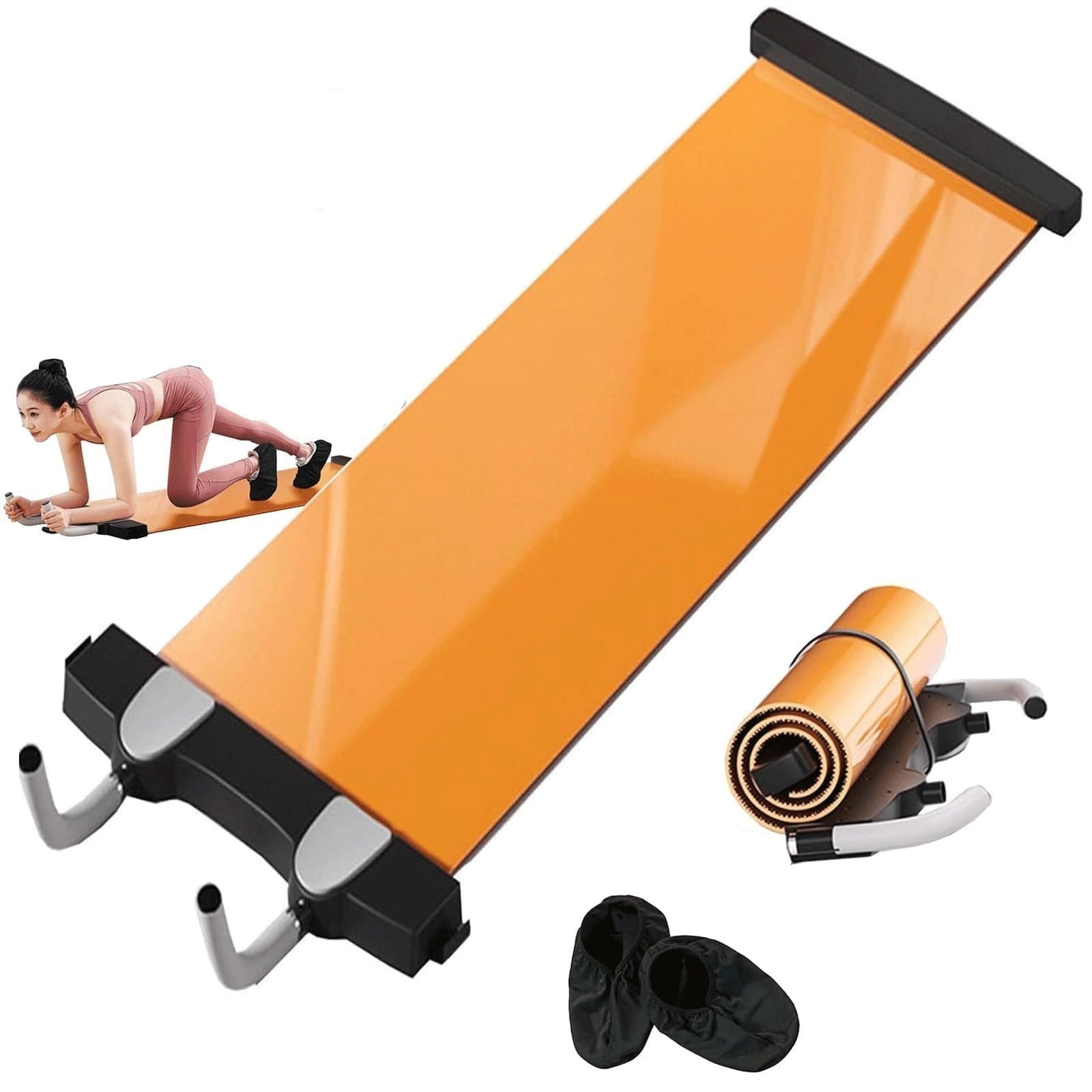 Slide Board Sports Sliding Mat, Indoor Skating Training Equipment, Yoga Fitness Sliding Mat for Working Out, Workout Board Abdominal Plank Training Mat, for Balance,Coordination, Core Training(1.4m)