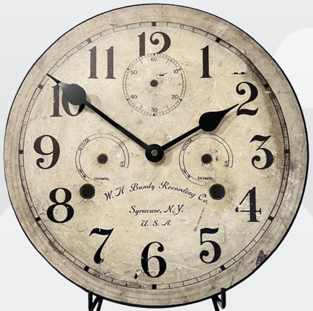 Bundy Wall Clock | Ultra Quiet Quartz Mechanism | Hand Made in USA Beautiful Crisp Lasting Color | Comes in 8 Sizes | 10 Inch