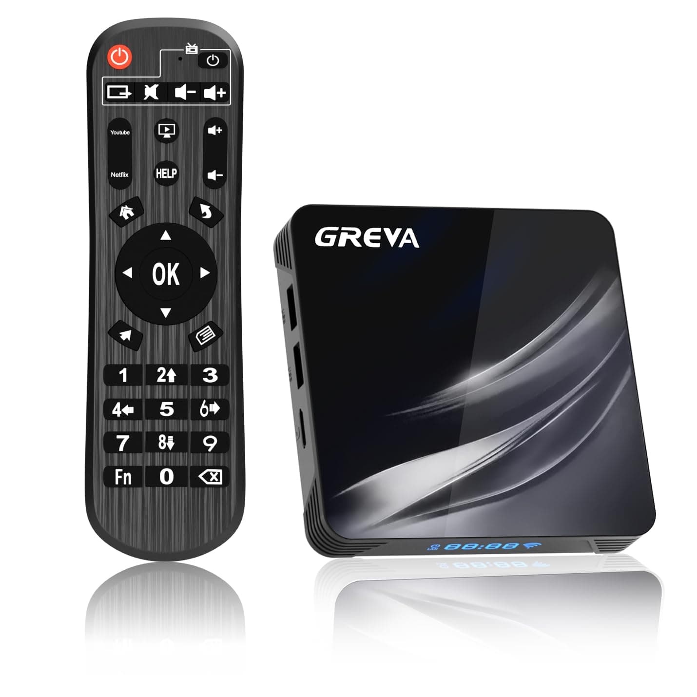 GREVA Android TV Box 11.0 4K Android Box 2GB RAM 16GB ROM with 2.4G/5G Dual WiFi and BT 5.0 Smart TV Box Amlogic S905W2 Support 1080P Ultra HDR Streaming Media Player