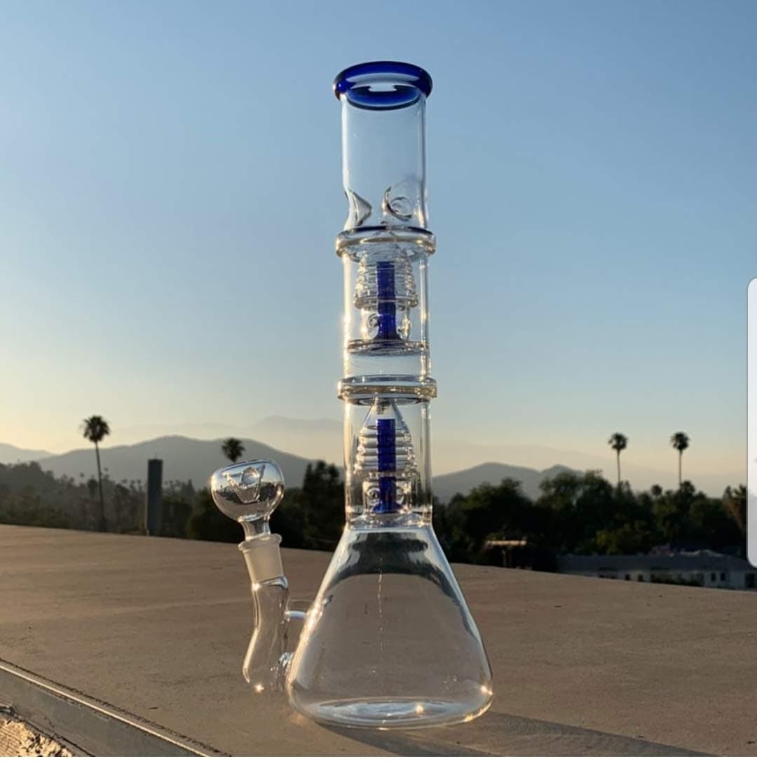 STONERS TOY Glass Bong (14 inch, Blue & Green)