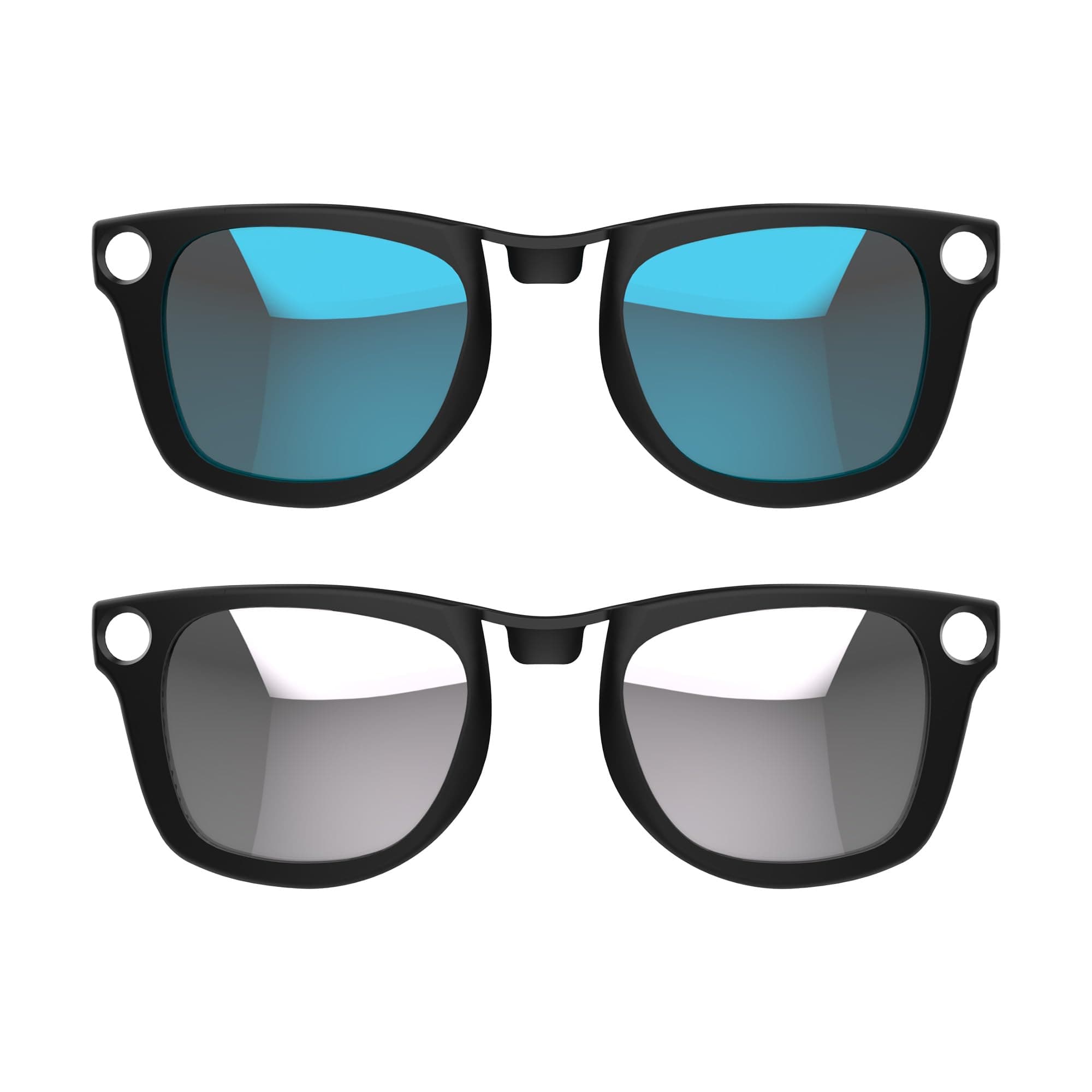 2Pcs Polarized Clip for Ray-Ban Meta Wayfarer Smart Glasses (Size L), Discoloration Clips Compatible with Ray-Ban Meta Wayfarer Protect Your Eyes, Cool and Fashion (Silver, Blue)