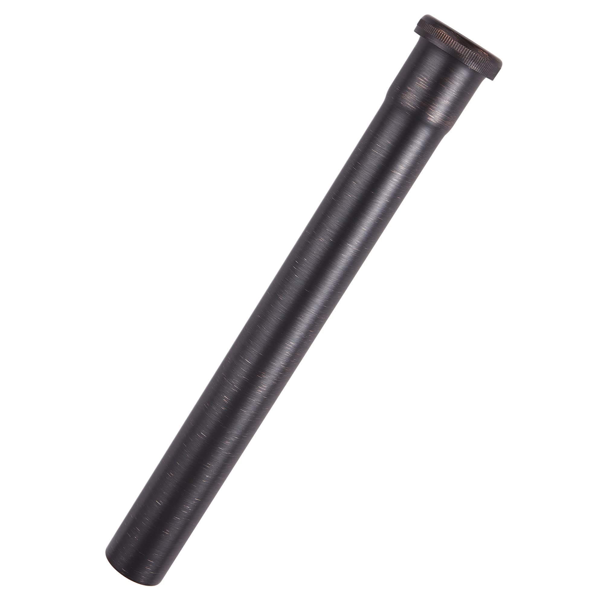 Brass Slip Joint Extension Tube 1-1/4” OD x 12” with Nut and Rubber Washer, P Trap Extension Tube, Sink Drain Tailpiece Tube Extension, Oil Rubbed Bronze