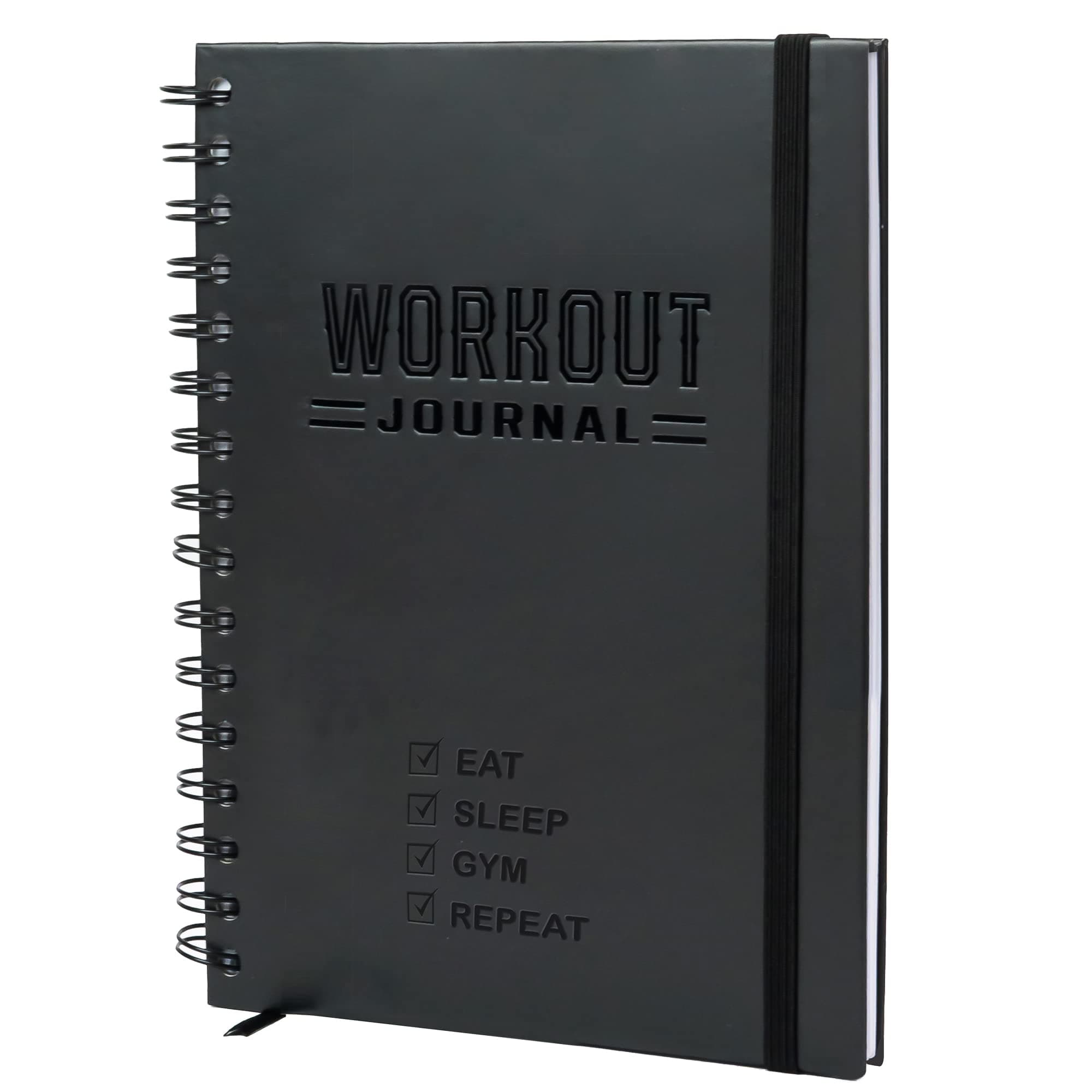 Hardcover Fitness Journal Workout Planner for Men & Women - A5(5.7" x 8.3") Sturdy Workout Log Book to Track Gym & Home Workouts