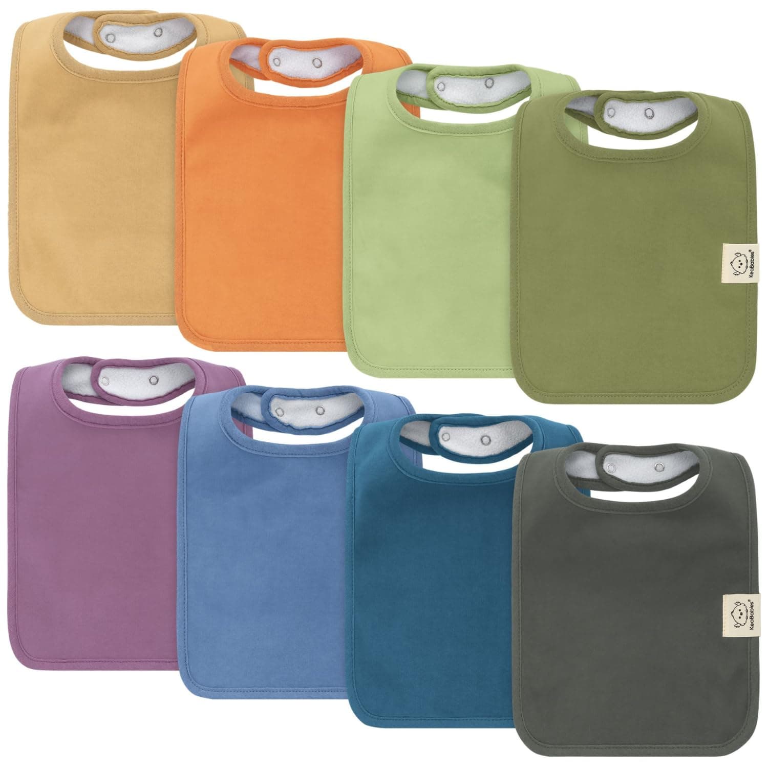 KeaBabies 8-Pack Organic Baby Bibs for Boys, Girls - Super Absorbent Cotton Drool Bibs for Baby Girl & Boy, Teething Toddler, Drooling Newborn, Ultra Soft & Machine Washable (Cruise)