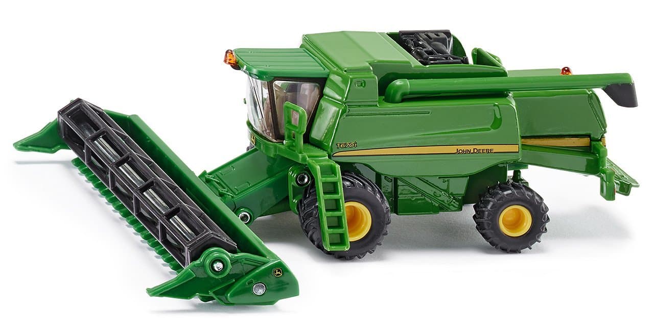 1876 John Deere T670i Combine Harvester 1:87 Metal/Plastic Green Movable and Removable Cutting Unit