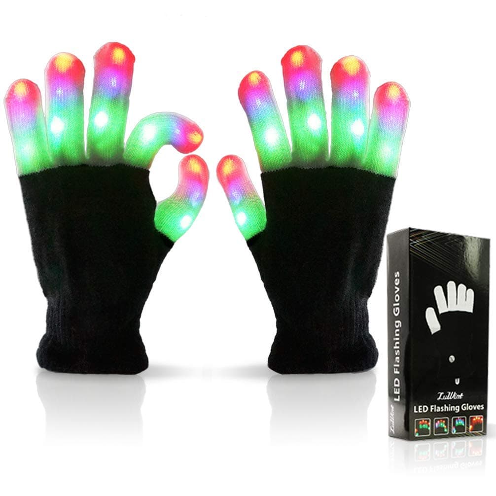 LED Light Up Gloves, Flashing Sensory Toys for Autism, Cool Party Gifts for Kids Teens Adults