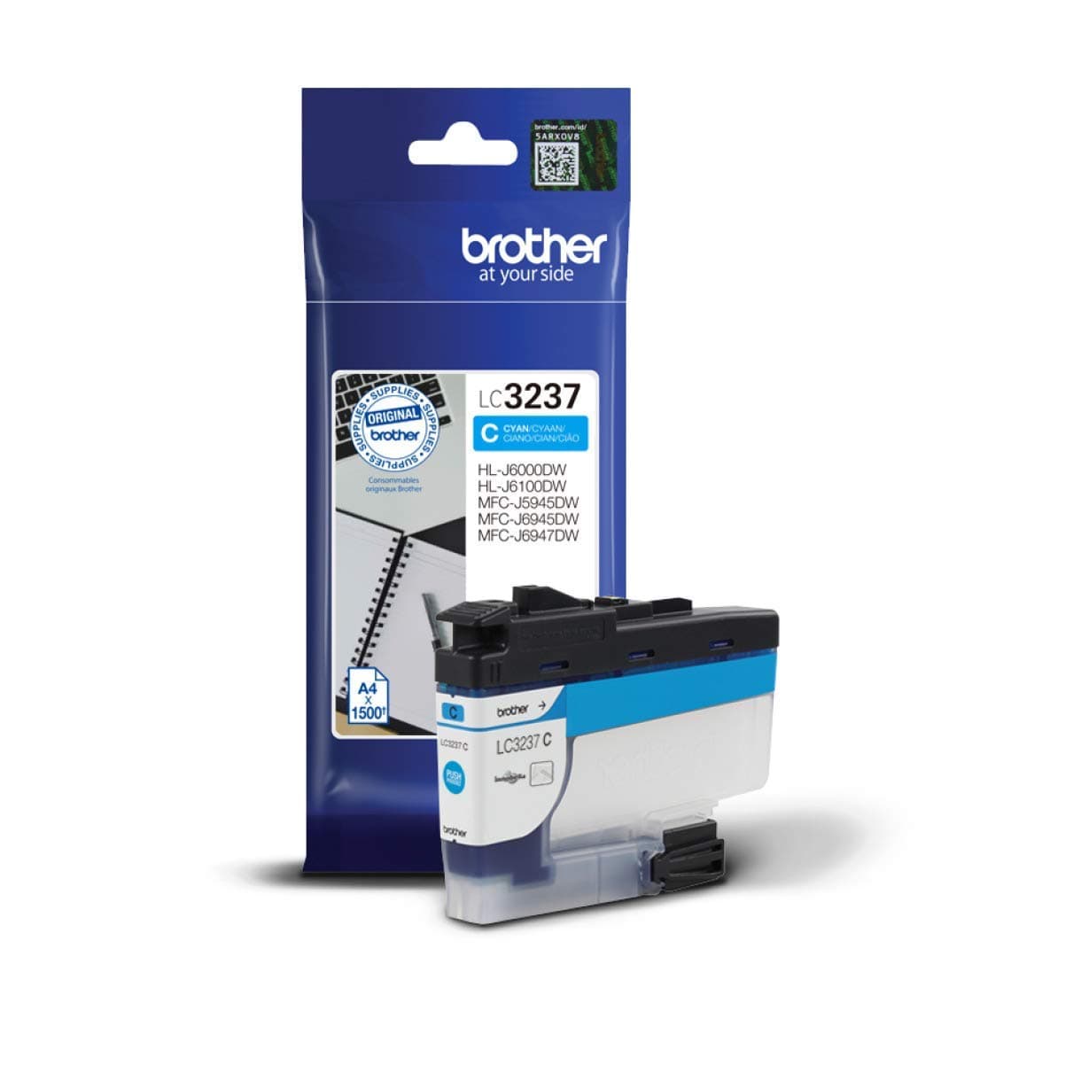 Brother LC-3237C Inkjet Cartridge, Cyan, Single Pack, Super High Yield, Includes 1 x Inkjet Cartridge, Brother Genuine Supplies