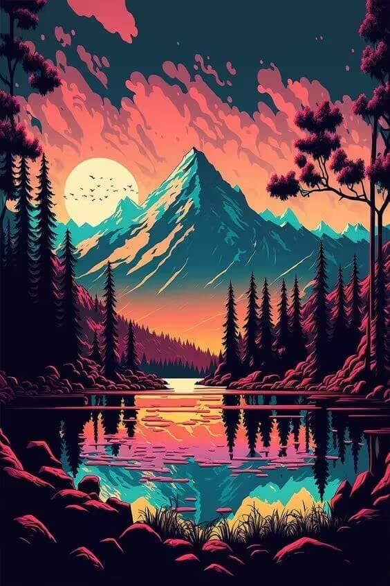 Eiazuiks Diamond Painting Kits for Adults, Sunset 5D DIY Diamond Art Kits Full Drill Diamond Dots for Gift Wall Decor and Relaxation Gem Arts 12x16 inch