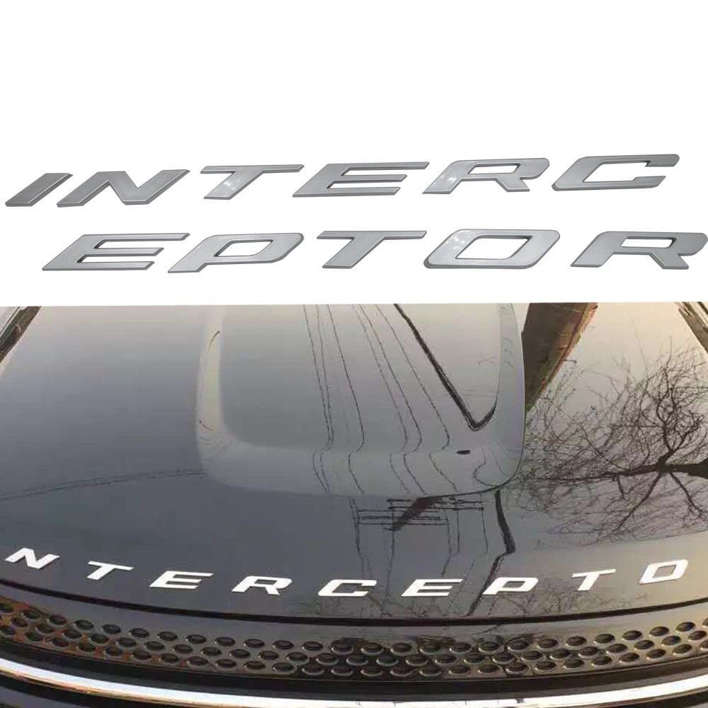 F-IC Graphite Grey Explorer Crown Police Victoria Interceptor Hood Emblem Letters for Ford SUVs