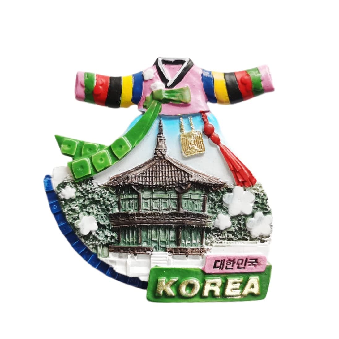Korea 3D Hanbok Fridge Magnet Souvenir Gift,Resin Handmade Korea Refrigerator Magnet Home & Kitchen Decoration Collection