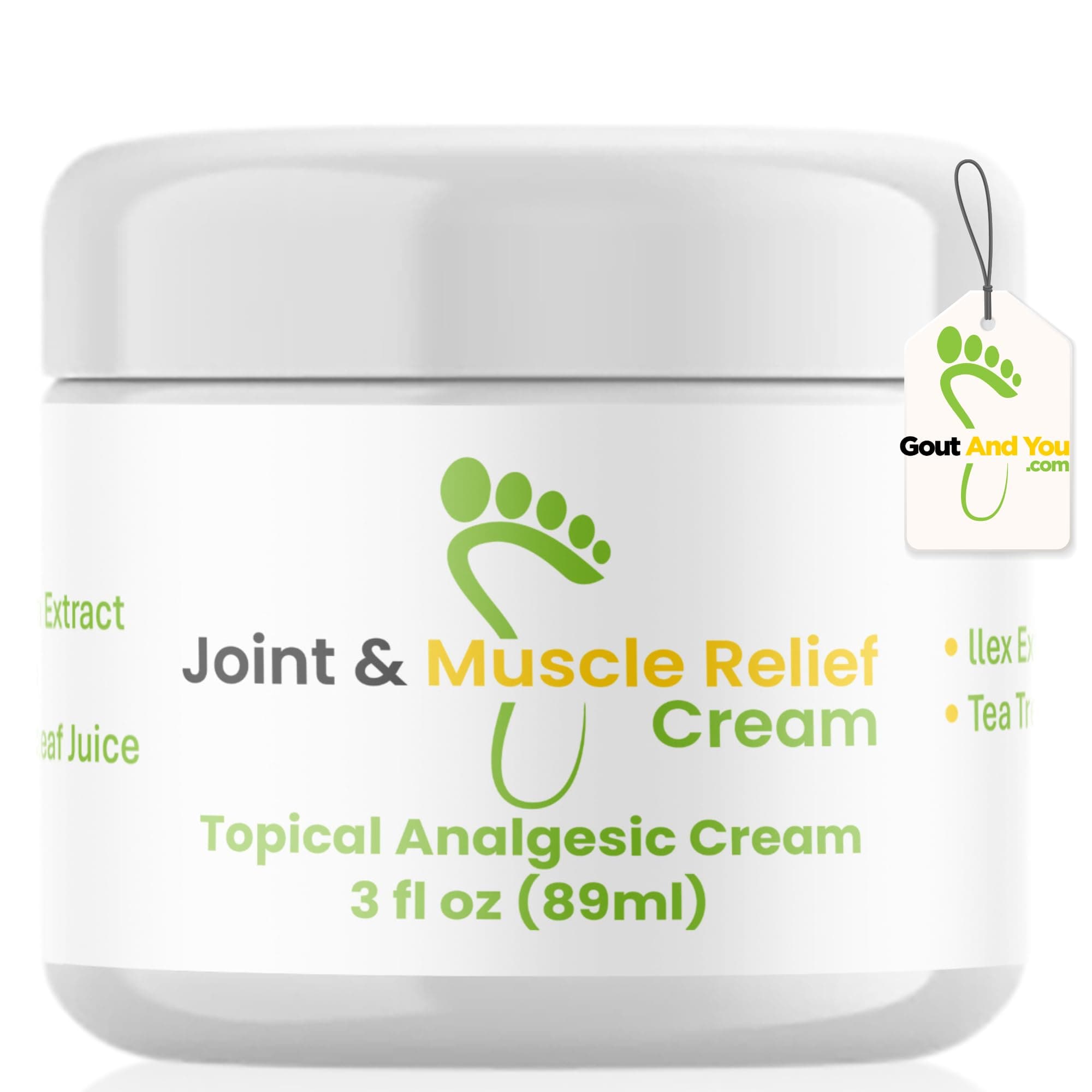 Relief Cream for Joint Discomfort, Flare-Ups, Tendon - Fast Acting Muscle Ache Relieving Rub with Arnica/Ilex Leaf Extract, Aloe Vera and Tea Tree Oil