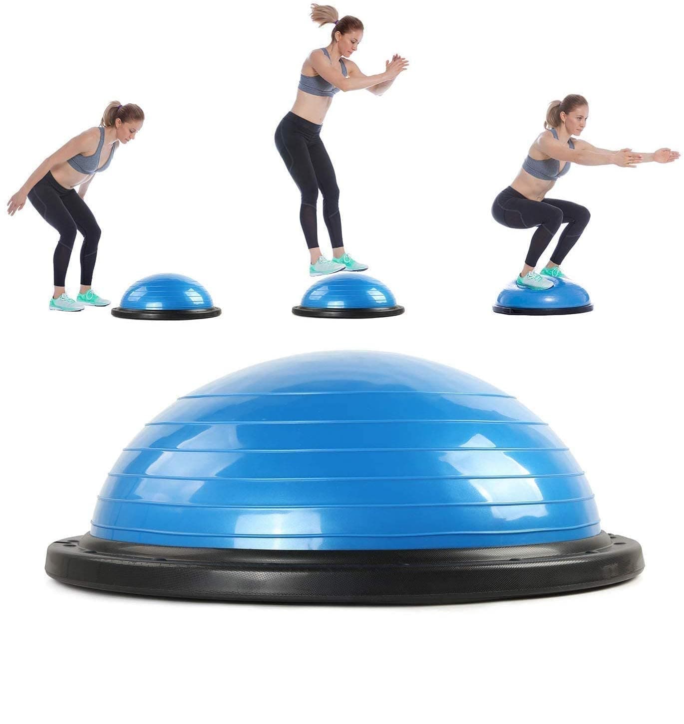 Physiostore Balance Ball Half Exercise Ball with Tube and Foot Pump