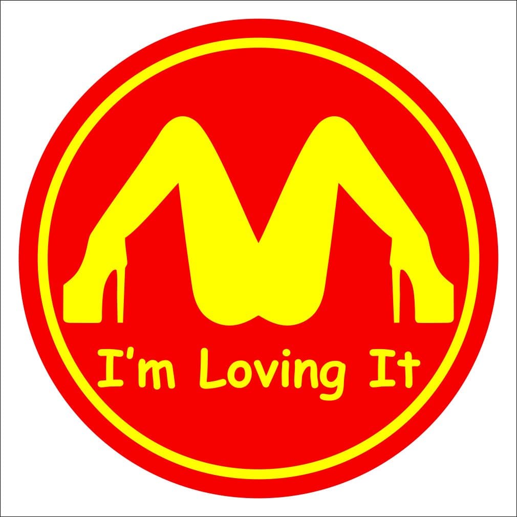 I'm Loving It Hard Hat Decal Helmet Sticker Label USA Toolbox Sexy Funny Fck Label