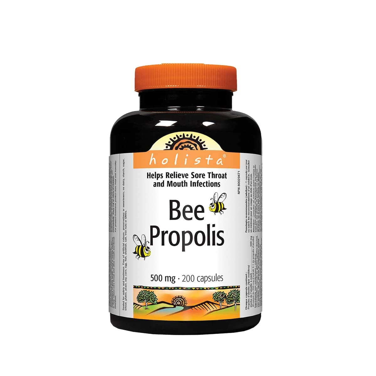 Holista Bee propolis 500mg for sore throats and mouth infections 200 caps