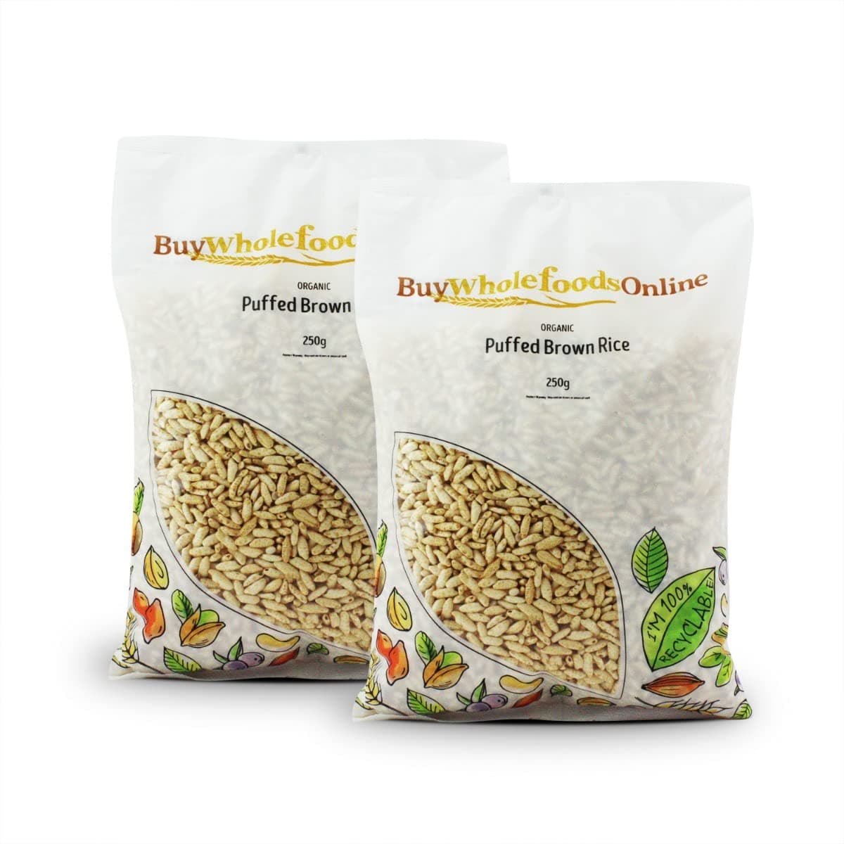 Organic Puffed Brown Rice 500g (BWFO)