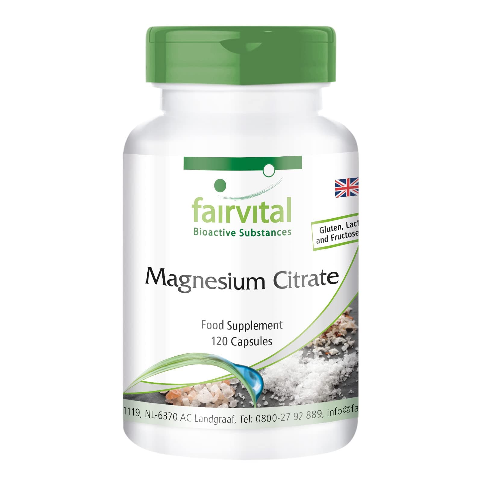 Magnesium Citrate - Vegan - HIGH Dosage - 120 Capsules - 100mg Magnesium per Capsule