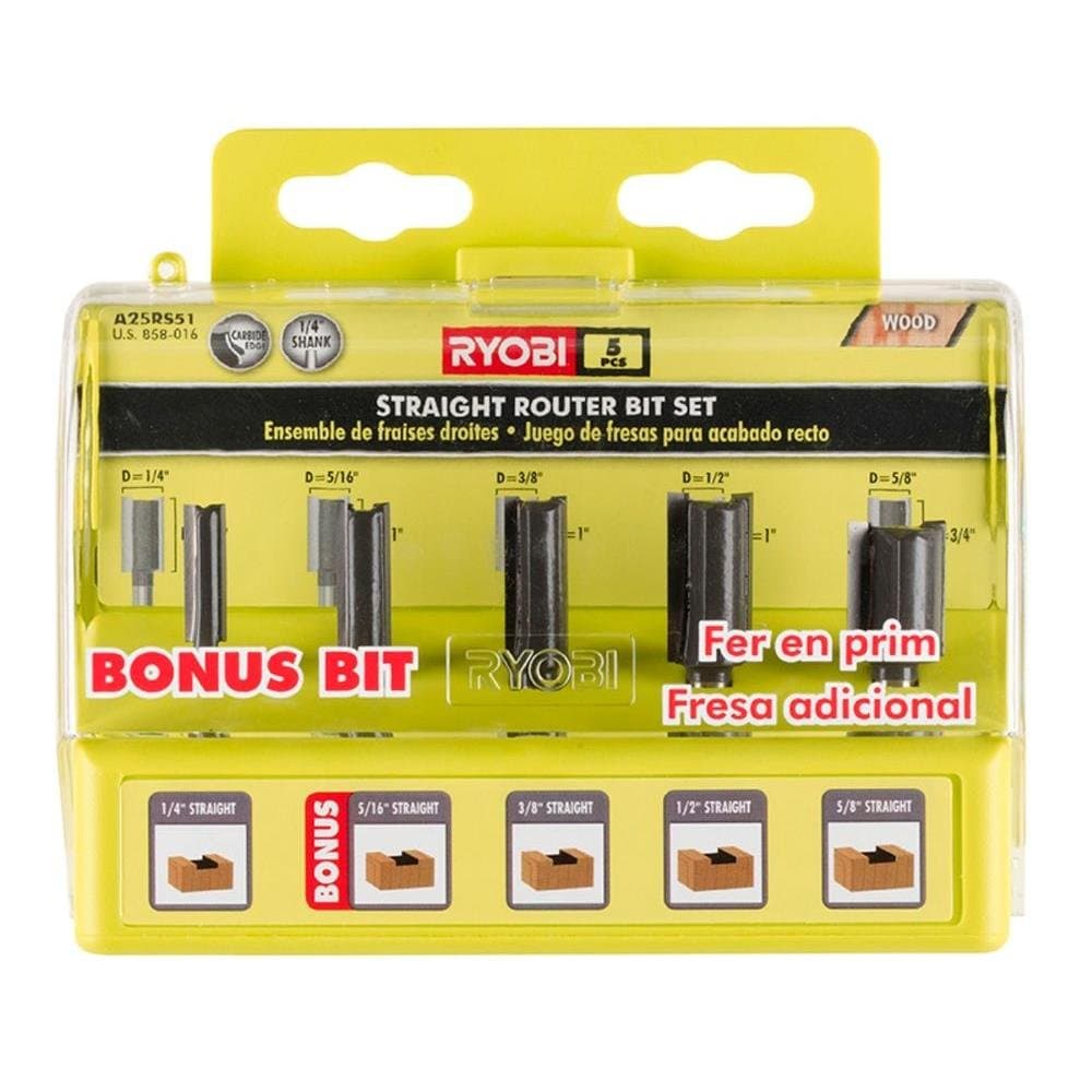 Straight Router BIT Set 5-Piece