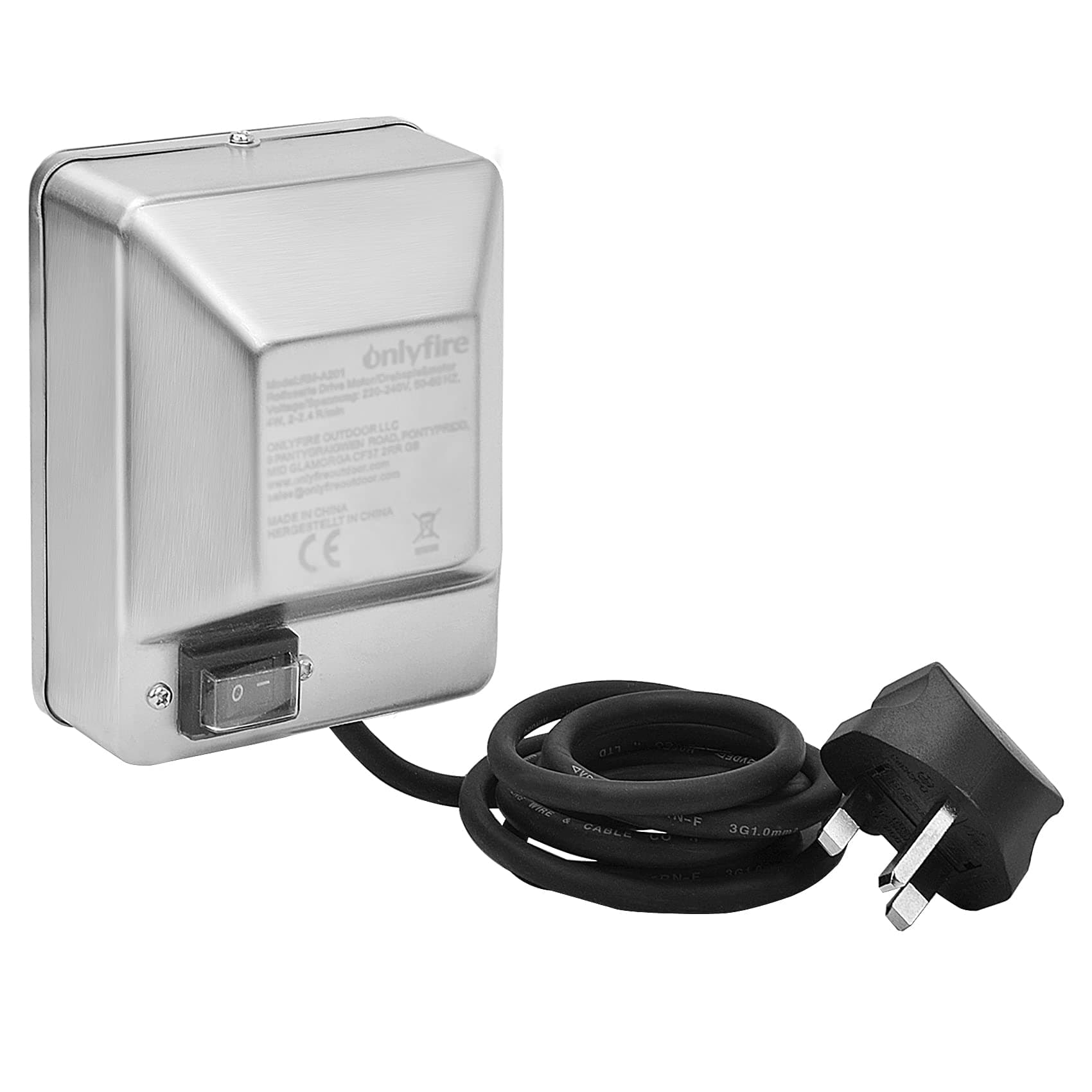 BBQ Gas Grill Stainless Steel Rotisserie Electric Main Spit Motor, UK 3 Pins Plug