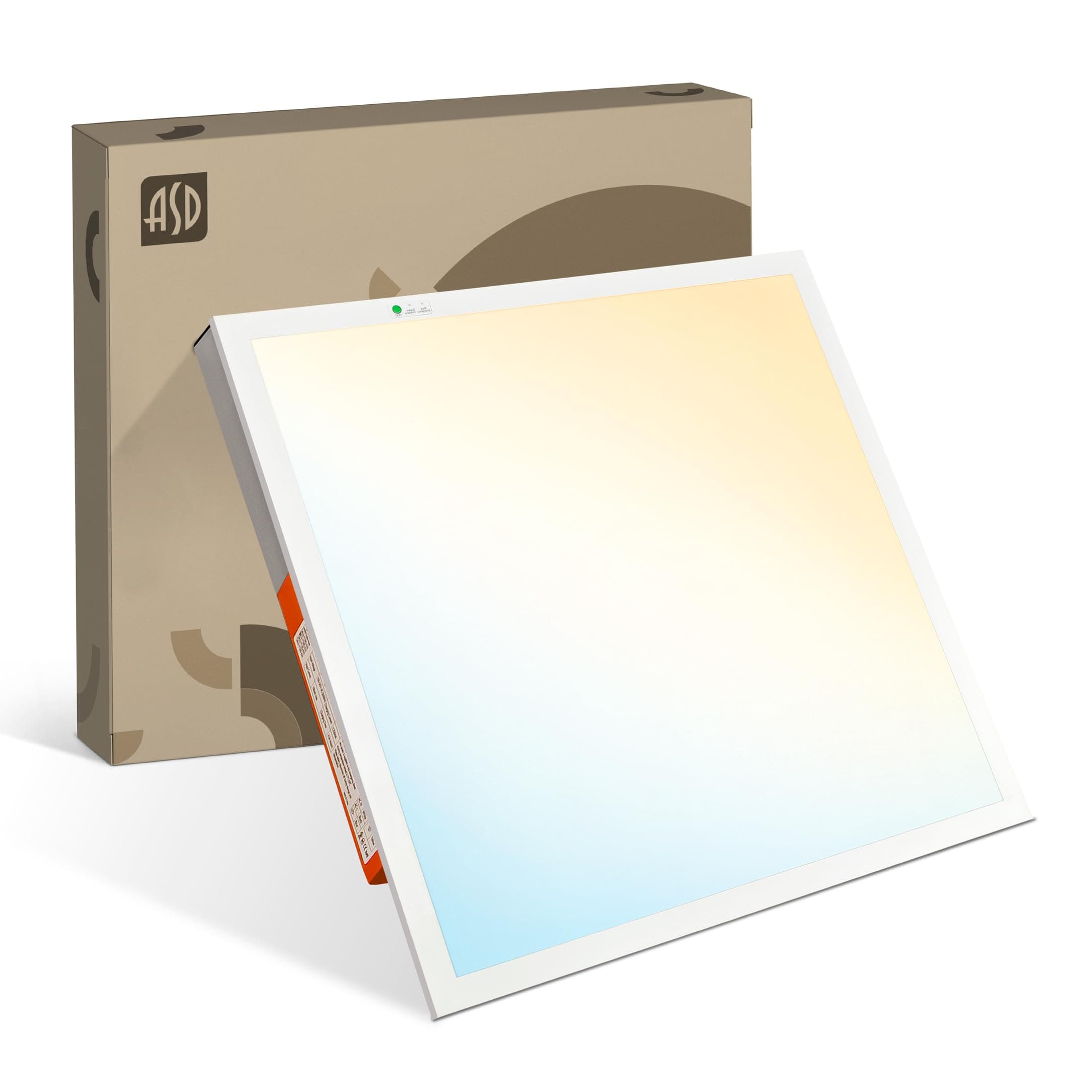 ASD 2x2 LED Flat Panel Light with Emergency Battery Backup - 20/25/30W UL DLC | 3573LM 3500K-5000K 120-277V Dimmable 2x2 LED Light Drop Ceiling | Recessed Lay in Troffer Lights for Office