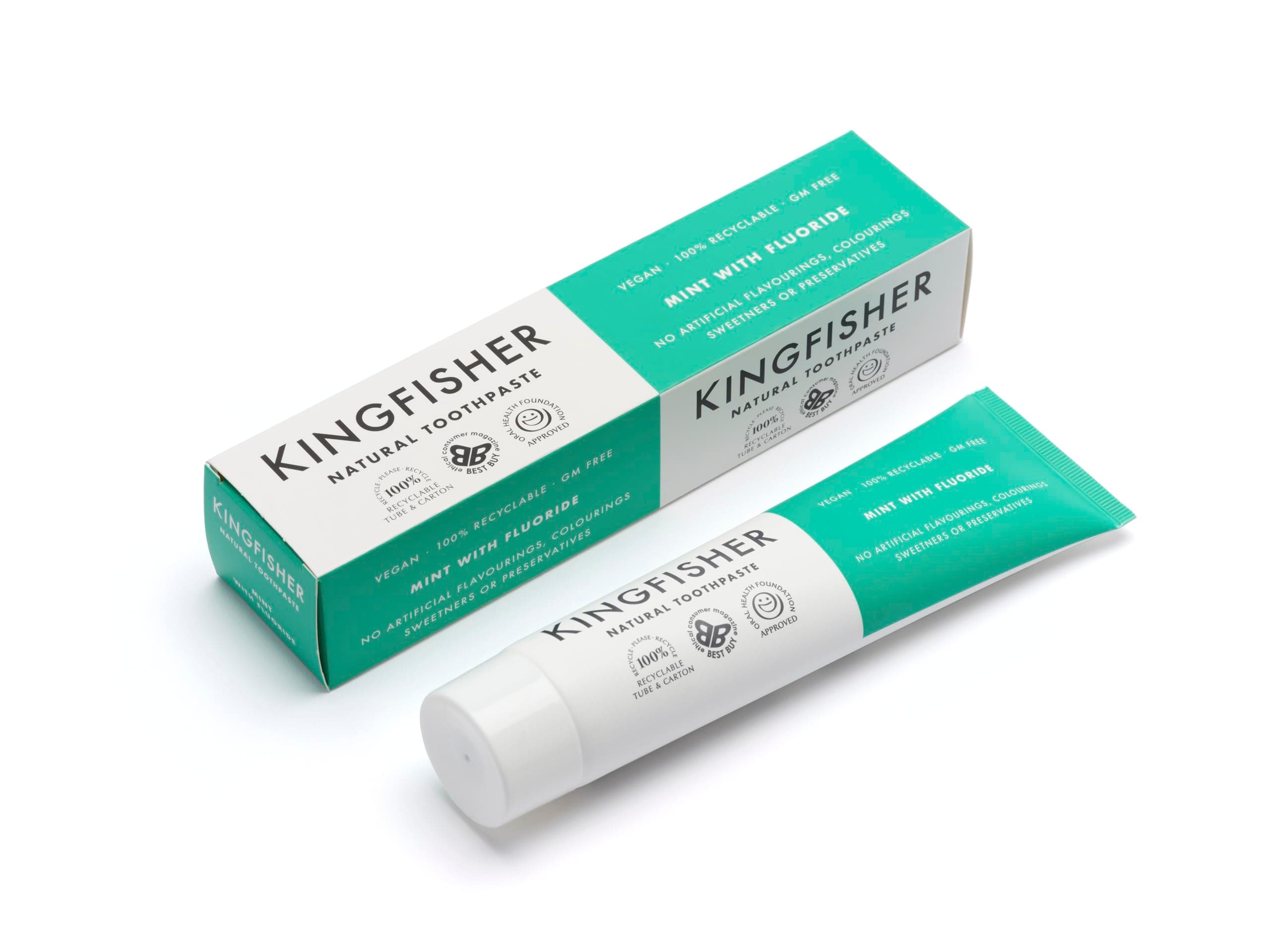 Natural Toothpaste Mint with Fluoride | Suitable for Vegetarians & Vegans | Oral Health Foundation Approved | Gluten-Free & GM-Free | Ethical Consumer Best Buy | 1 x 100ml Tube