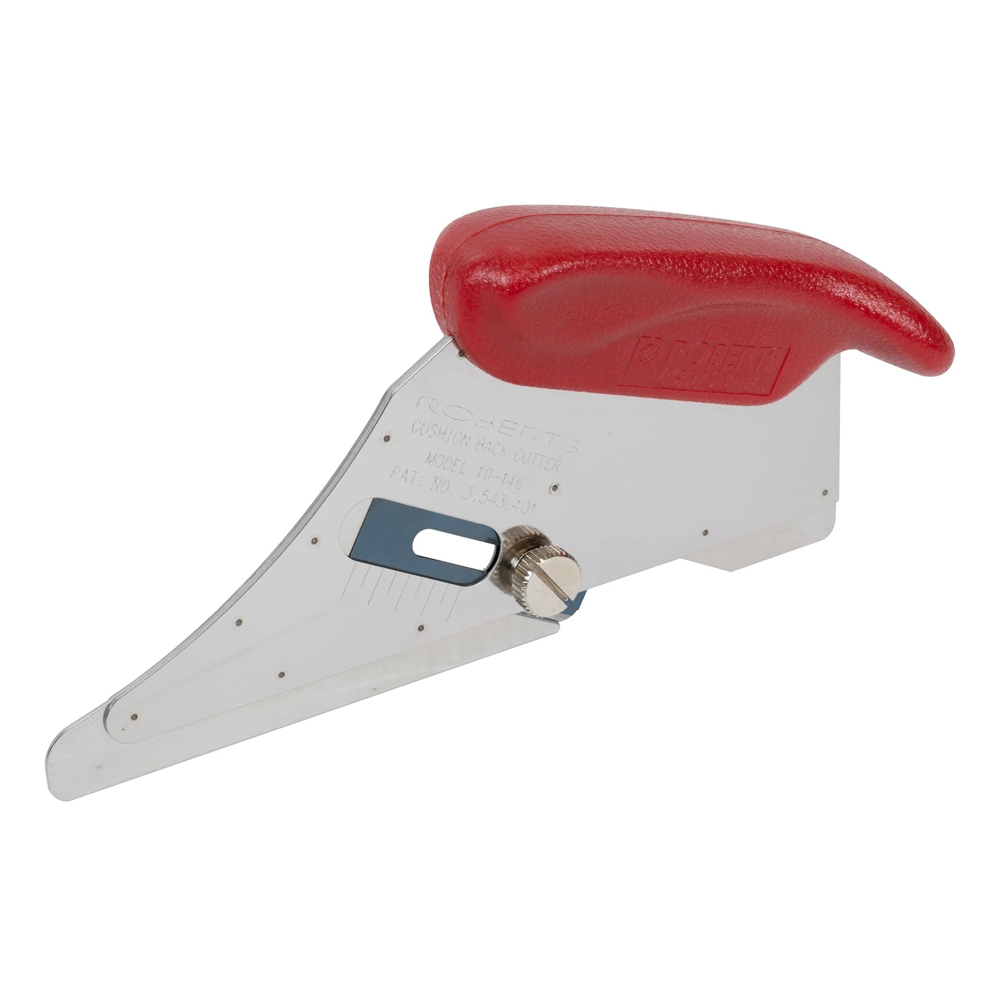10-146-3 Cushion Back Carpet Cutter with 15 Heavy Duty Slotted Blades, Red/Silver