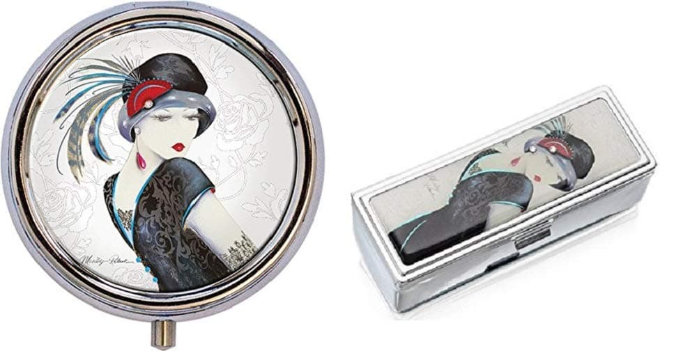 SOPHIA Simply Elegant Compact Mirror and Lipstick Case Set