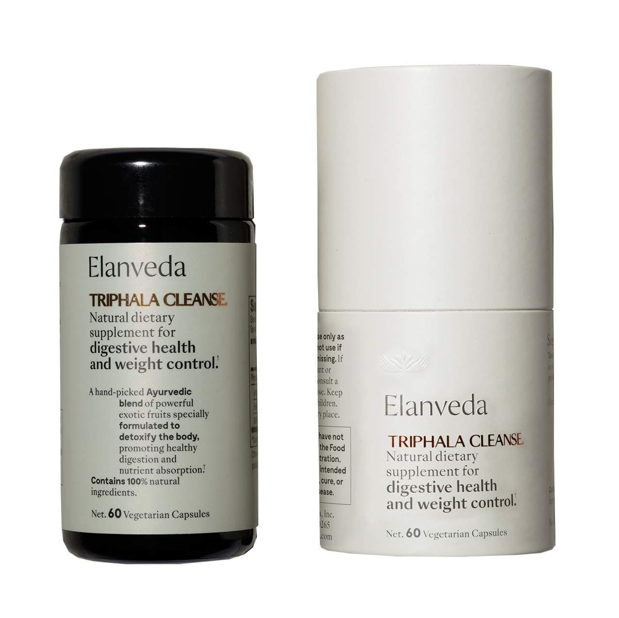 Triphala Cleanse by ELANVEDA | Organic Herbal Digestive Aid, Detox and Weight Loss Supplement | 60 Capsules