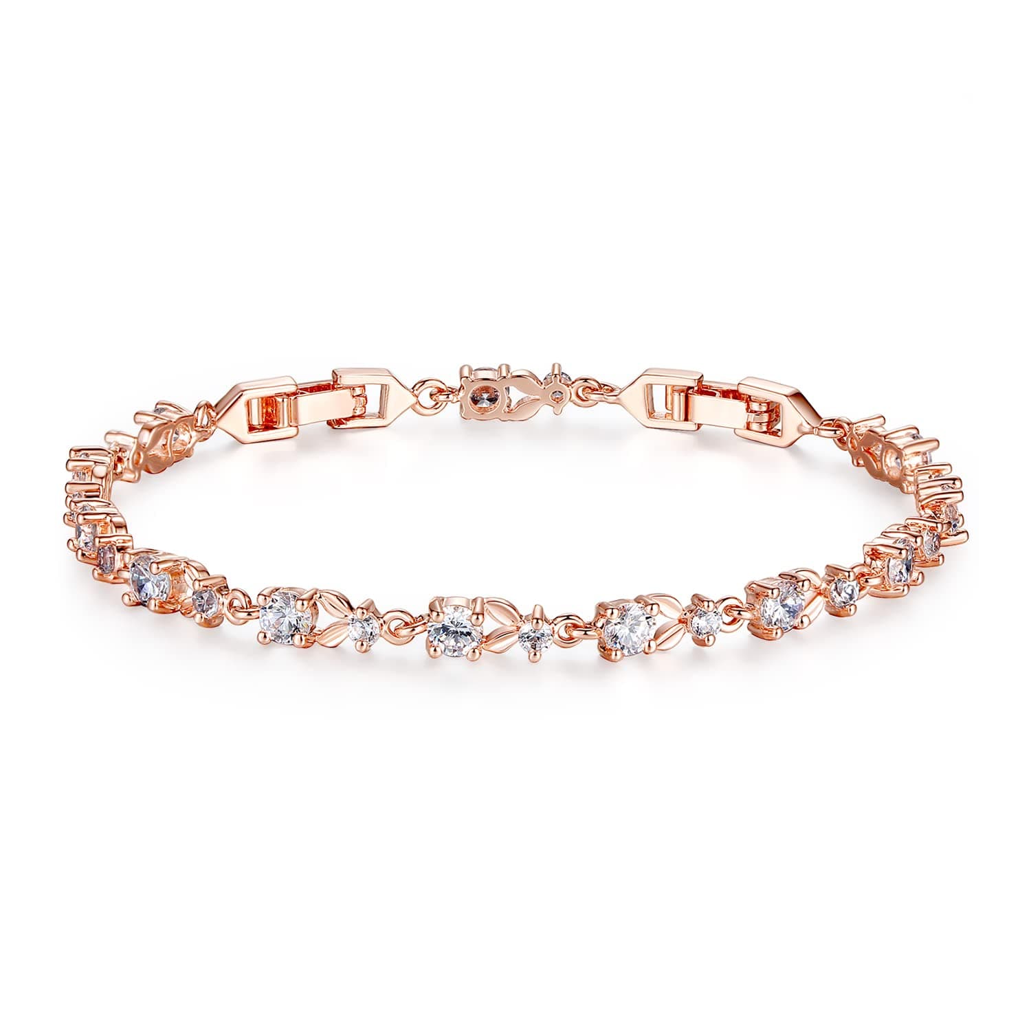 14K Gold Plated 3mm Cubic Zirconia Classic Adjustable Tennis Bracelet |Gold Bracelets for Women |Bride Bracelet for Wedding|Size 6.5-8 Inch