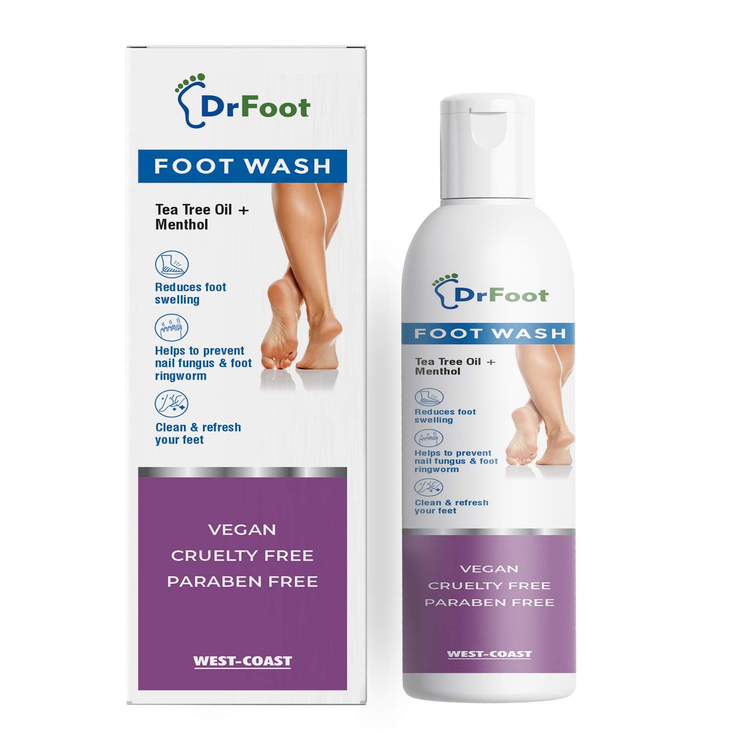 Foot Wash | Foot Cleaner for Dead Skin | Tea Tree Oil | Menthol | Foot Care Product | Prevents Nail Fungus & Foot Ringworm | Refreshes Your Feet | 100ml