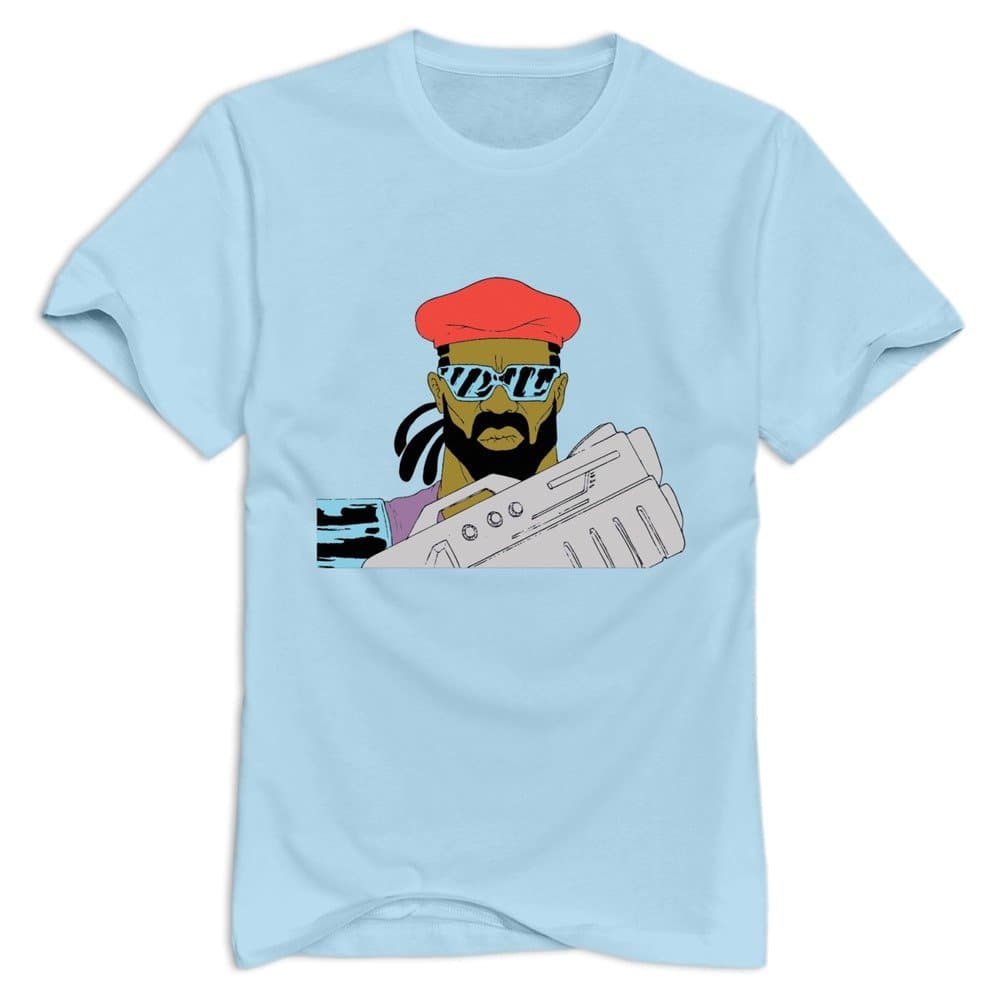 GIYW Men's Major Lazer T-Shirt SkyBlue US Size L,100% Organic Cotton