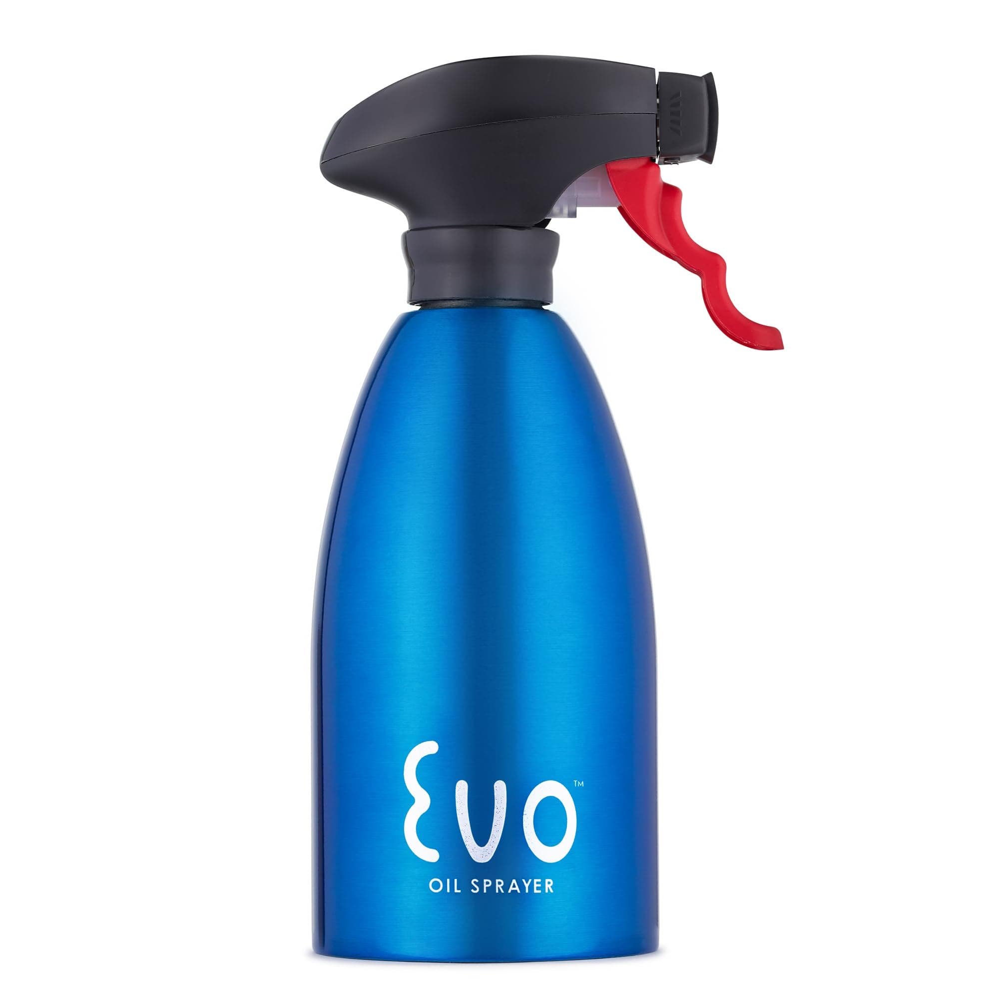 Evo Oil Sprayer 18/8 Stainless Steel, Non-Aerosol for Olive, Cooking Oils, and Vinegars, Blue, 16-Ounce Capacity