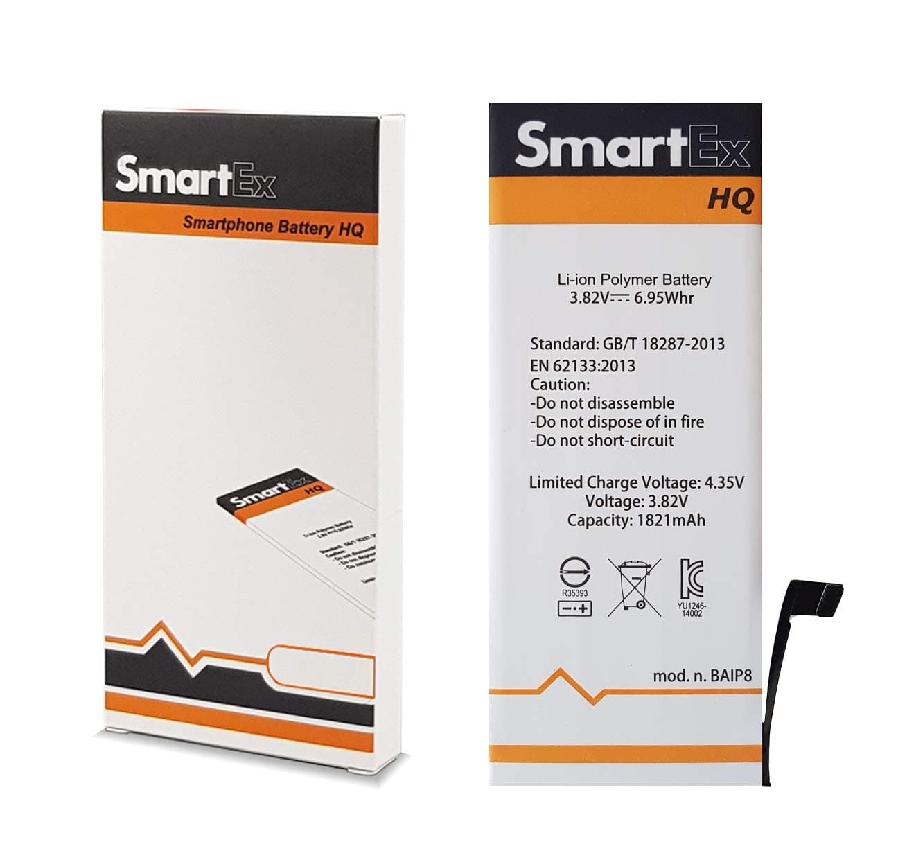 Smartex® Replacement Battery compatible with iPhone 8 | Capacity 1821 mAh | Battery without Charge Cycles | 24 Months Guarantee