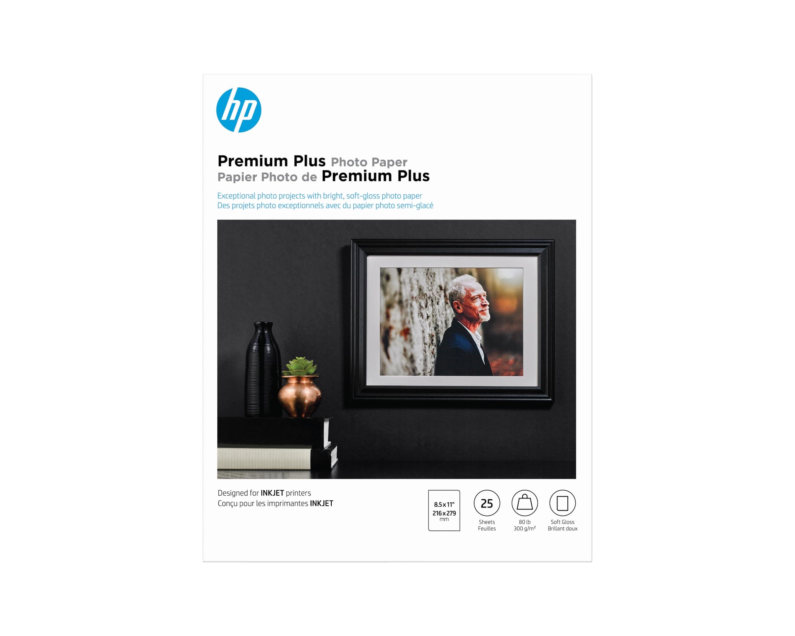 HP Premium Plus Photo Paper, Satin, 8.5x11 in, 25 sheets (CR671A)