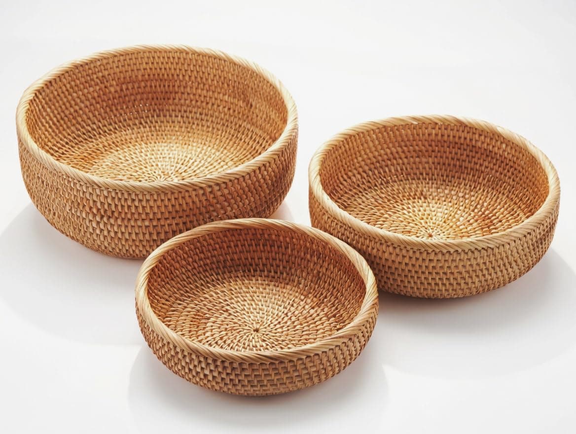 Rattan Round Basket Bowls